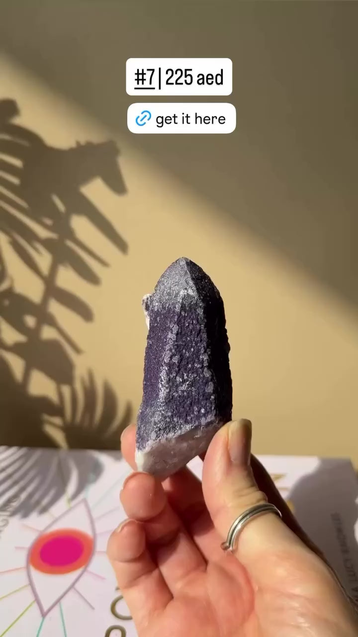 Purple Fluorite Coated Quartz Point