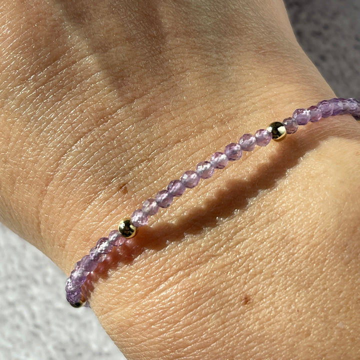 Faceted Bead Adjustable Bracelet 3.5mm