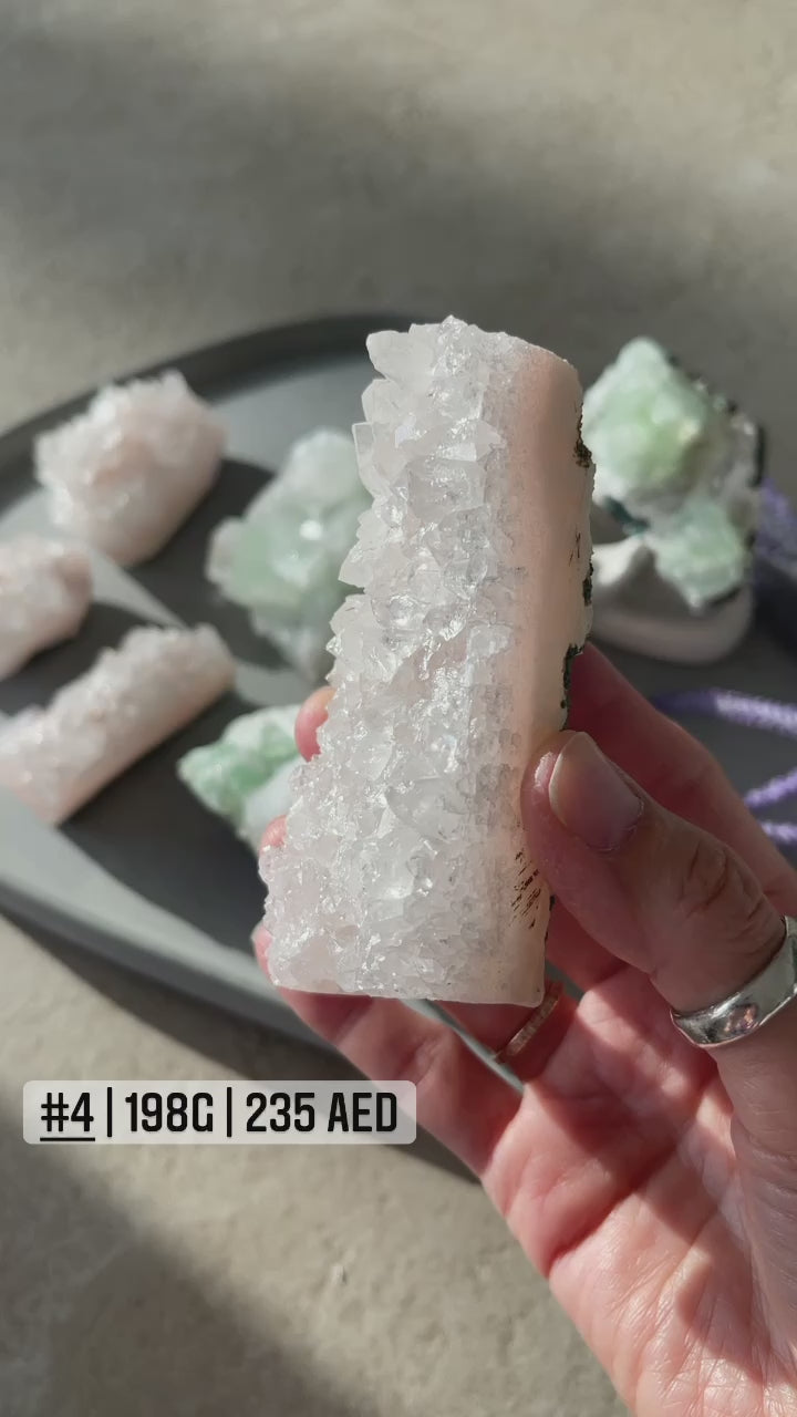 Pink Apophyllite clusters