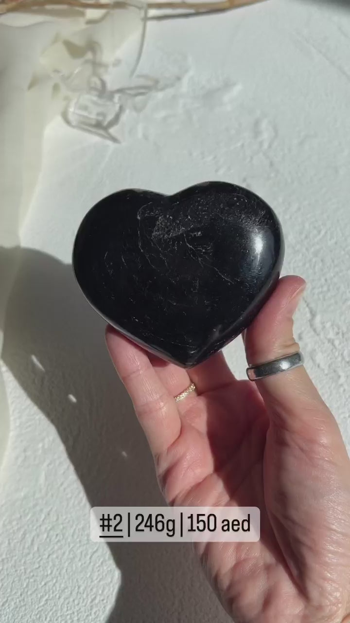 Black Tourmaline Heart