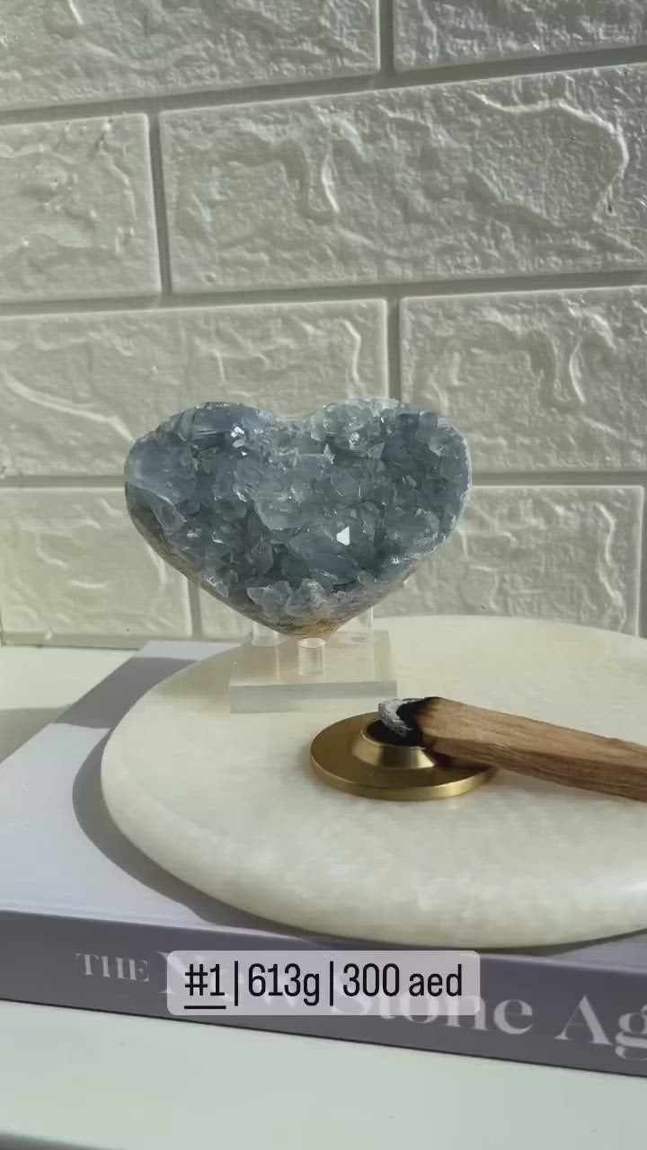 Celestite Heart Cluster