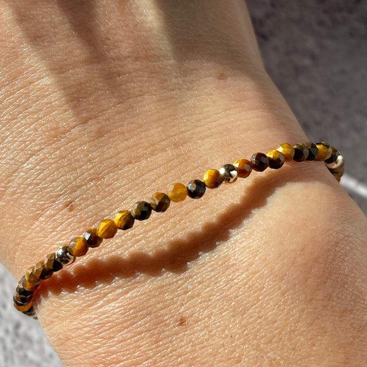 Faceted Bead Adjustable Bracelet 3.5mm