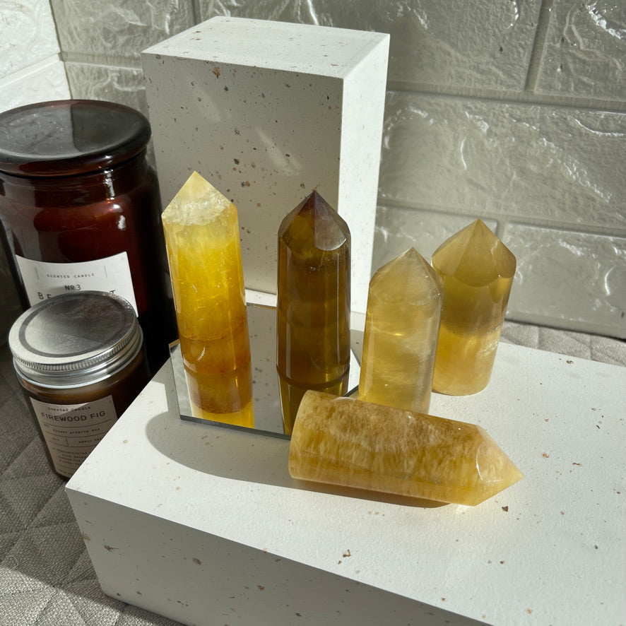 Yellow Fluorite Points