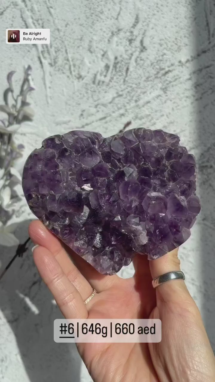 Large Amethyst hearts