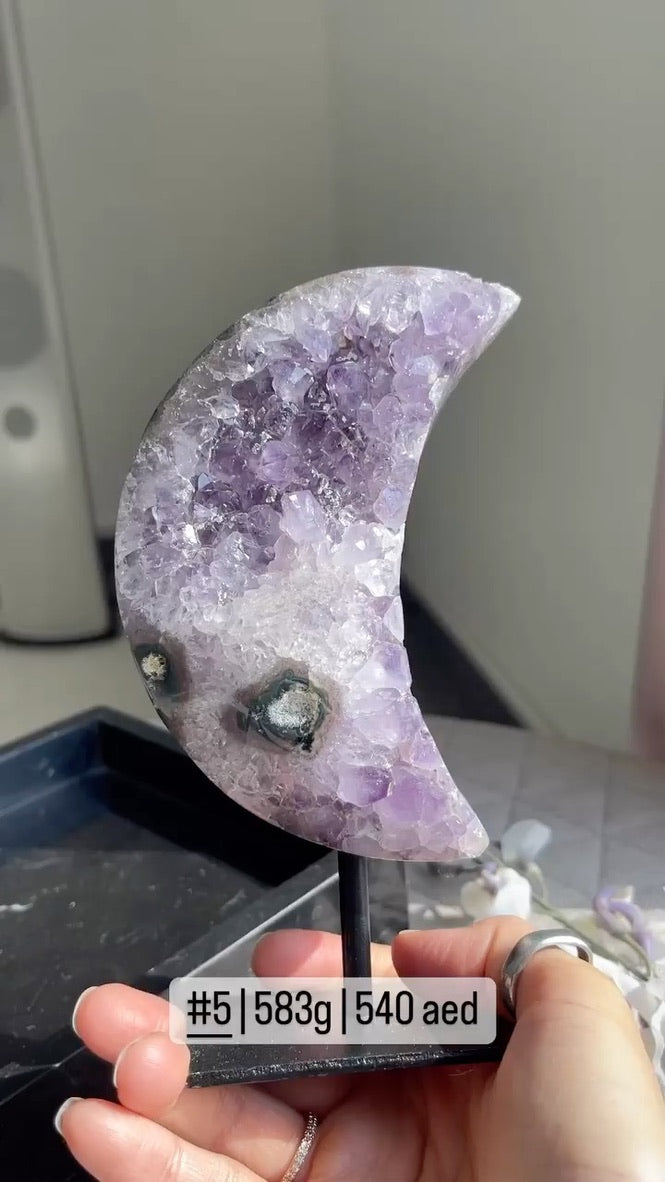 Amethyst Moon Cluster on stand
