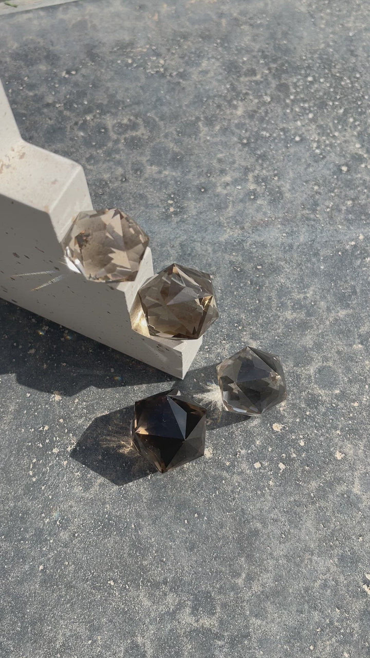 Smoky Quartz 60 sided polygon