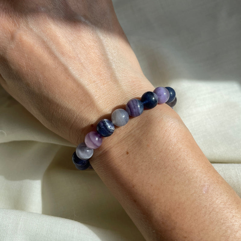 Purple Fluorite Beaded Bracelet