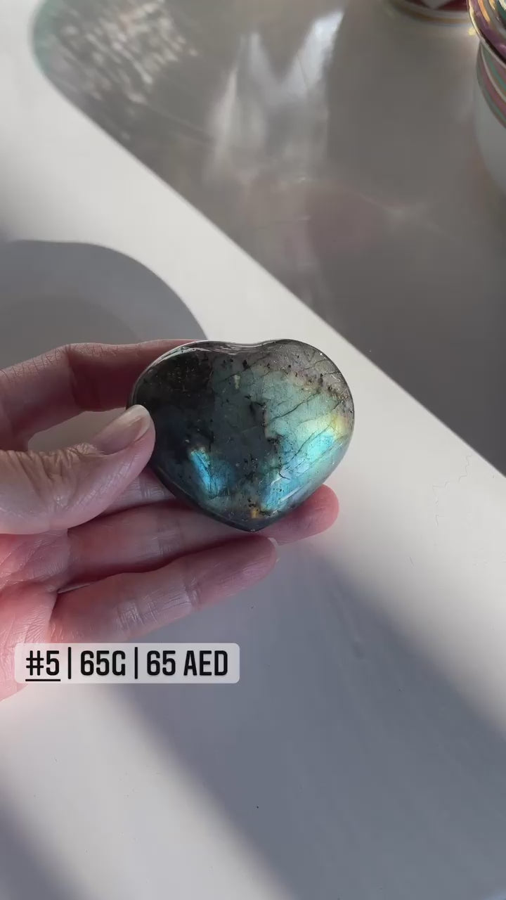 Labradorite Heart