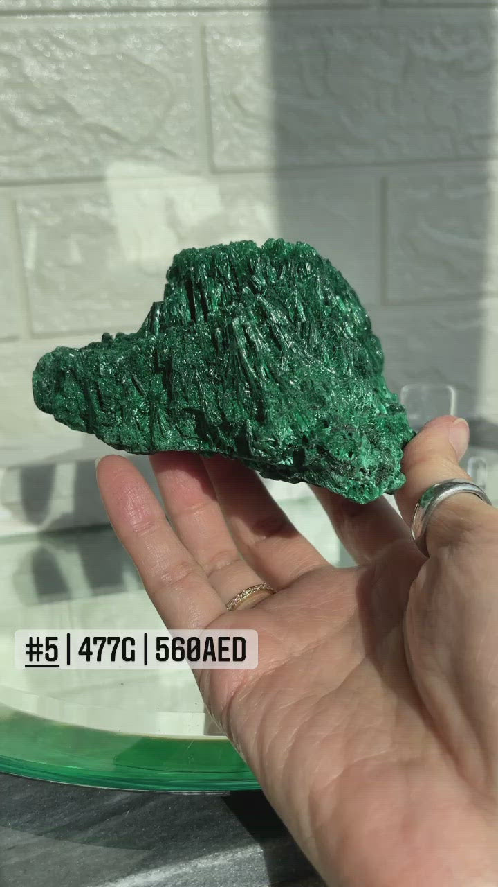 Raw Fibrous Malachite