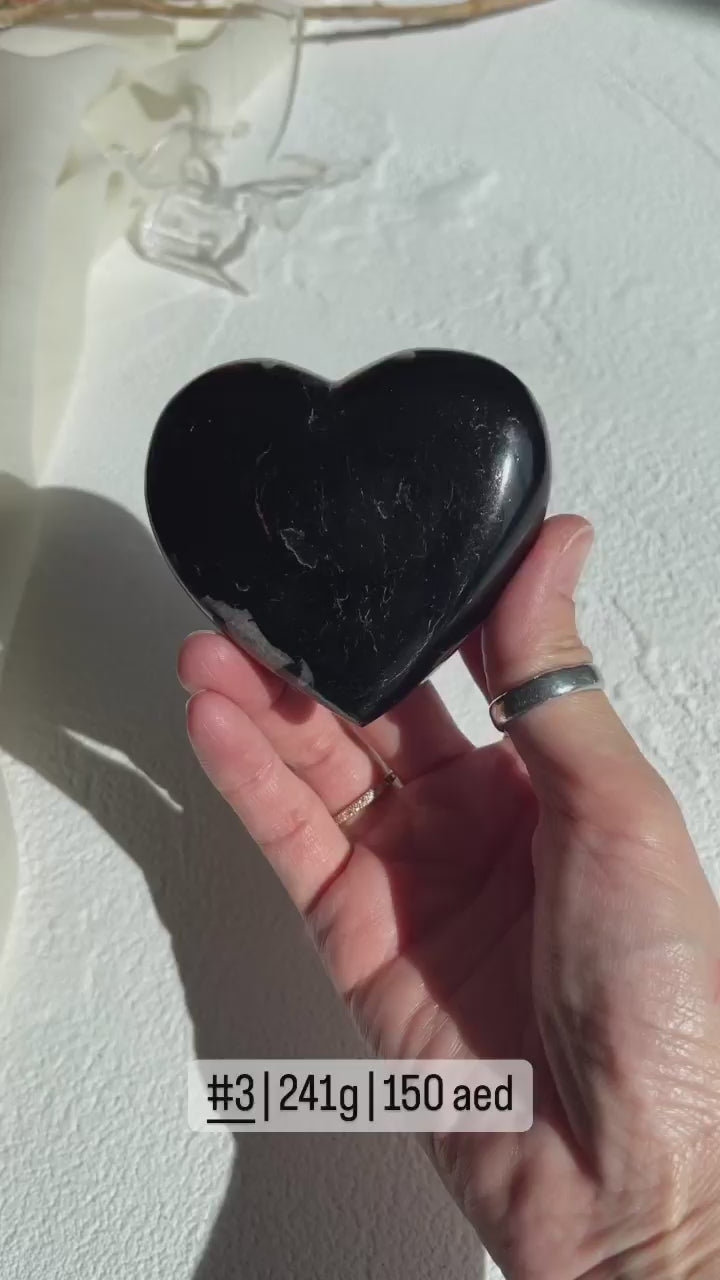 Black Tourmaline Heart