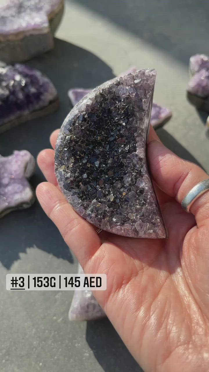 Amethyst Clusters in Moon & Star Shape