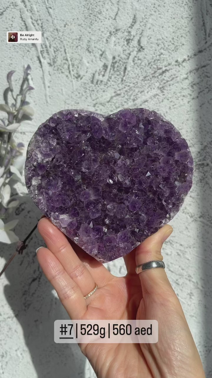 Large Amethyst hearts