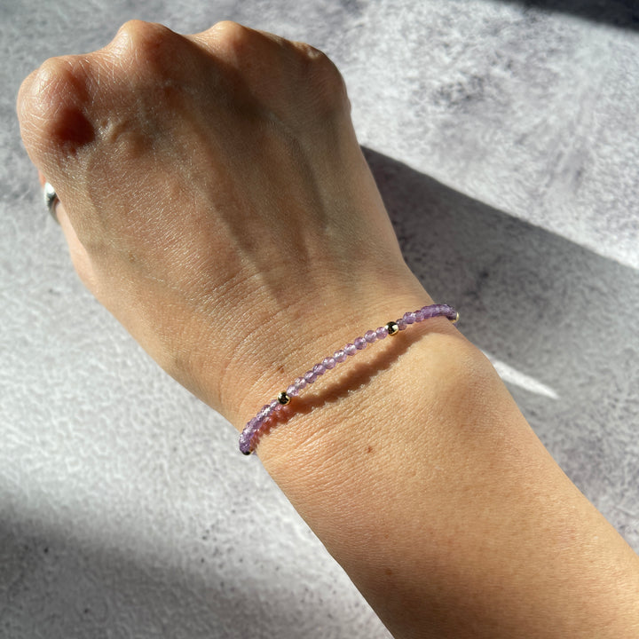 Faceted Bead Adjustable Bracelet 3.5mm