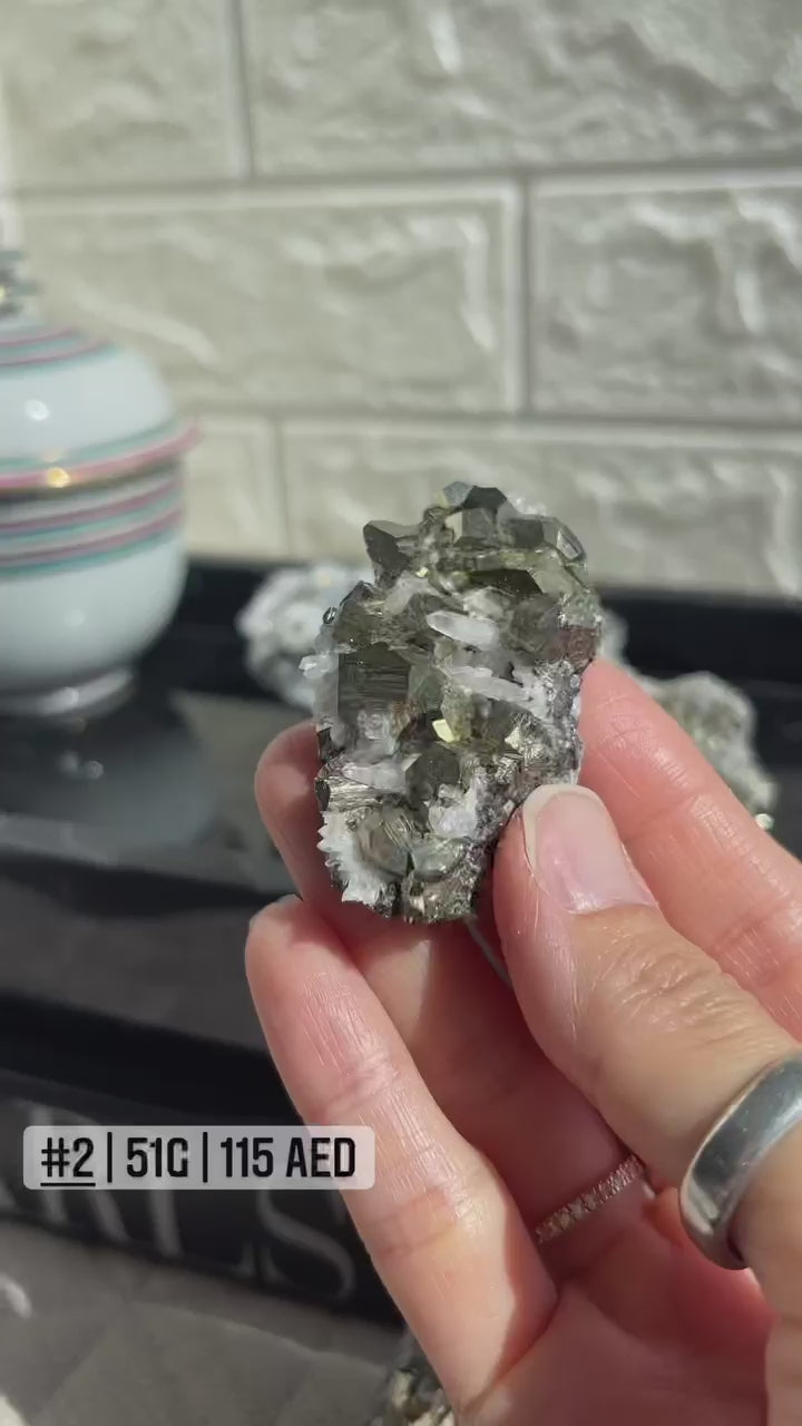 Pyrite with Quartz Cluster