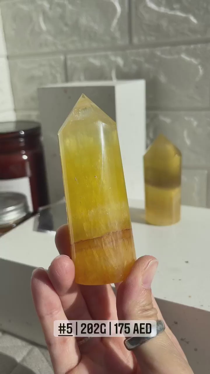 Yellow Fluorite Points