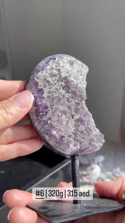 Amethyst Moon Cluster on stand