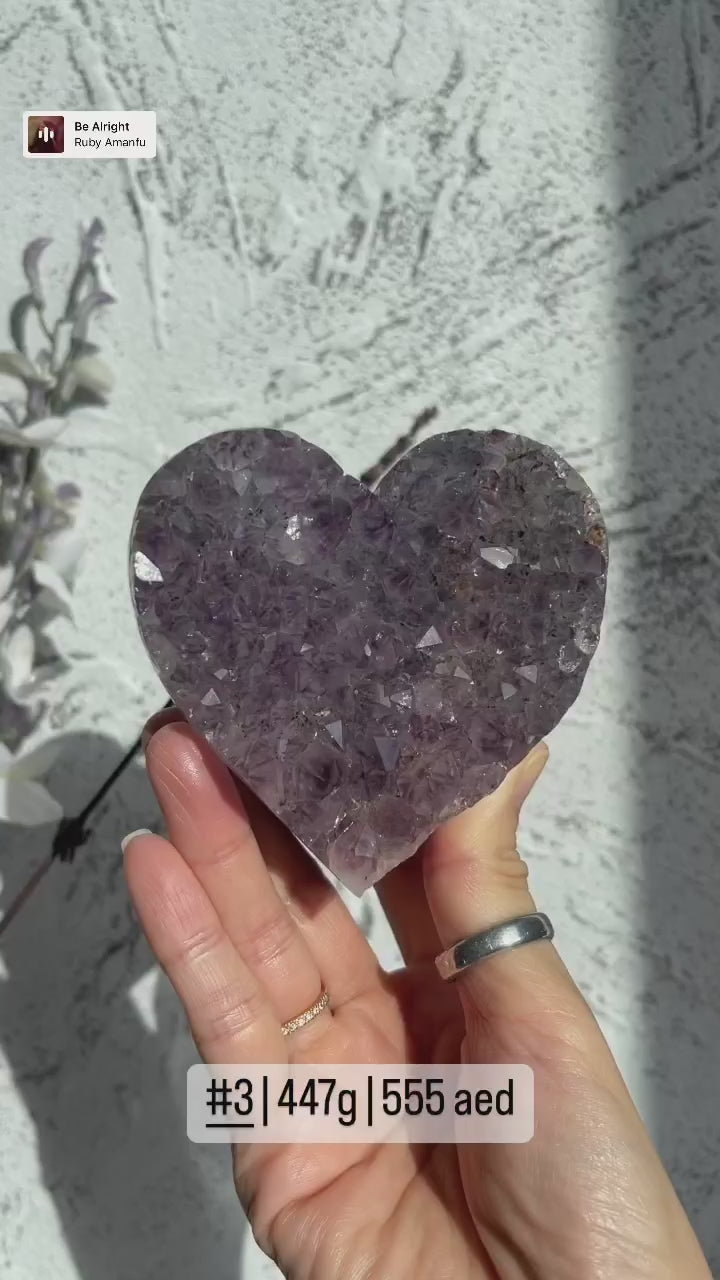 Large Amethyst hearts