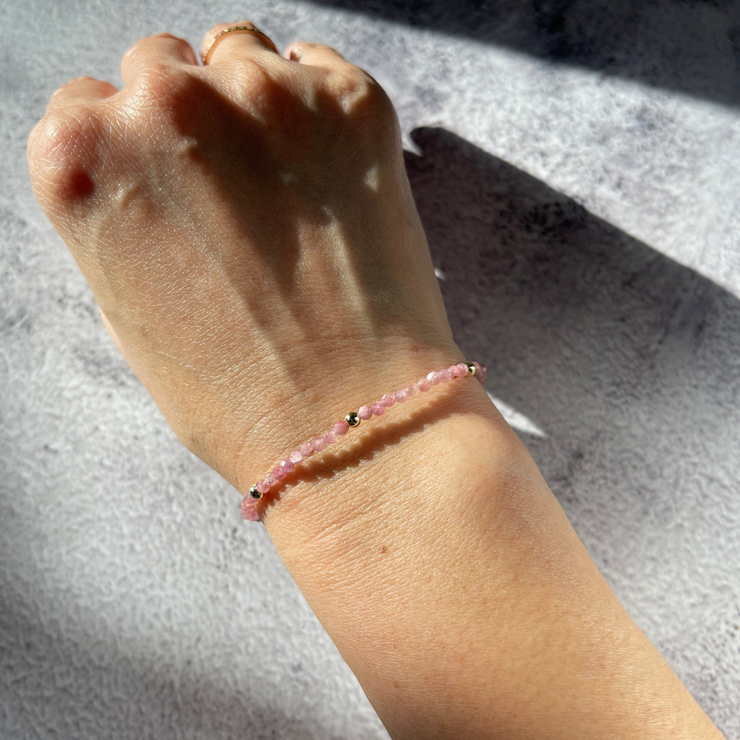 Faceted Bead Adjustable Bracelet 3.5mm