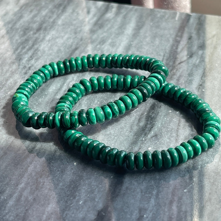 Malachite Flat Beaded Bracelet