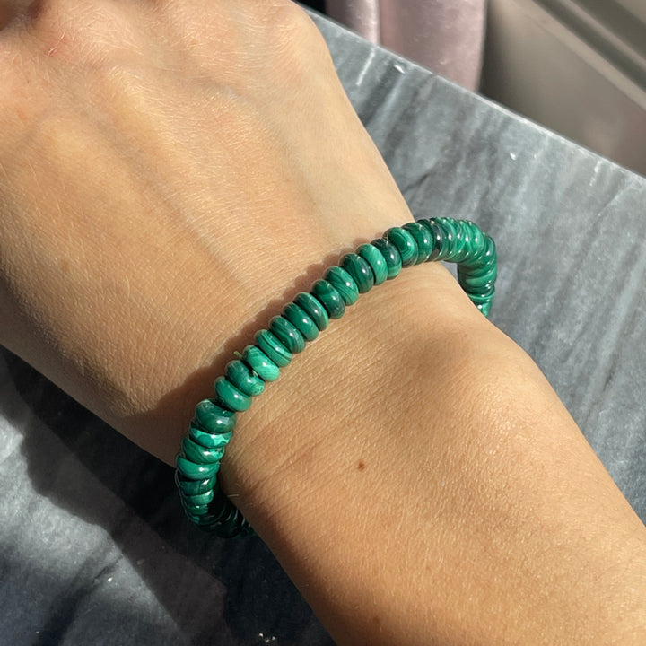 Malachite Flat Beaded Bracelet