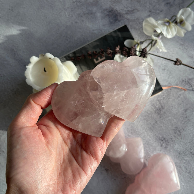 Rose Quartz Twin Heart