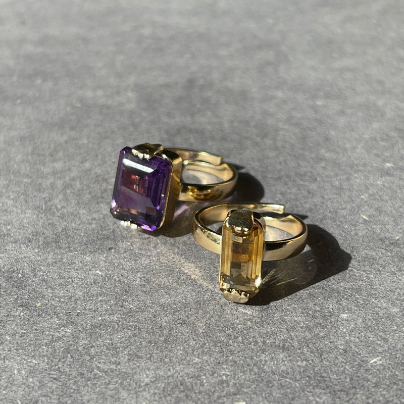 Adjustable Faceted Ring