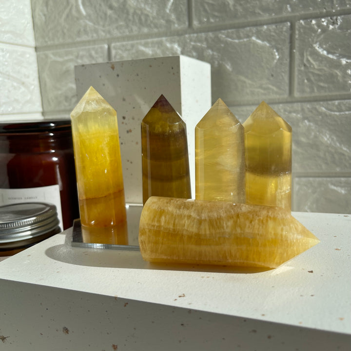 Yellow Fluorite Points