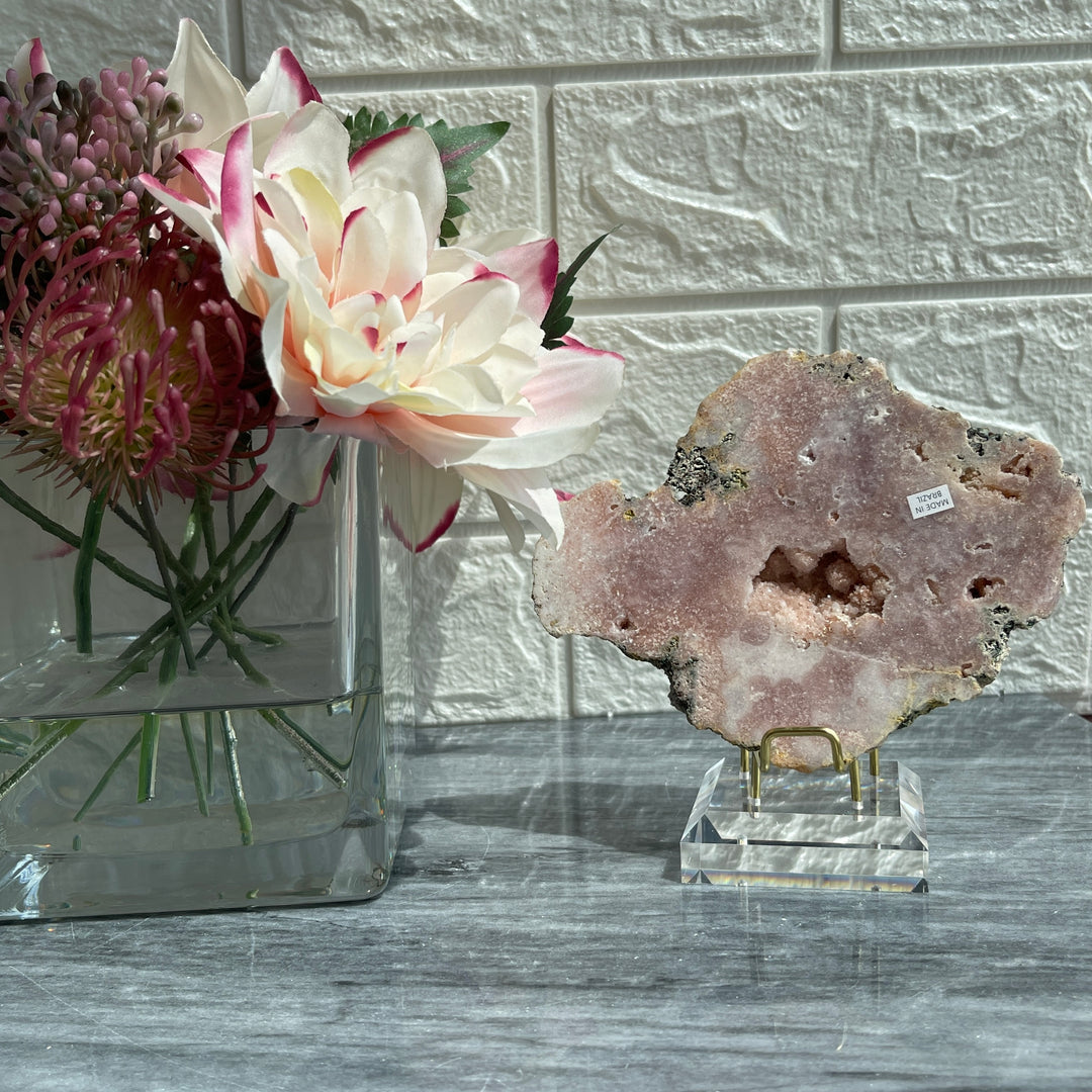 Pink Amethyst Cluster & Slab