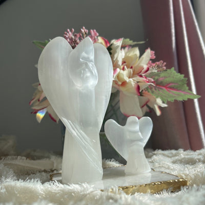 Selenite Angel is Large and Small Size