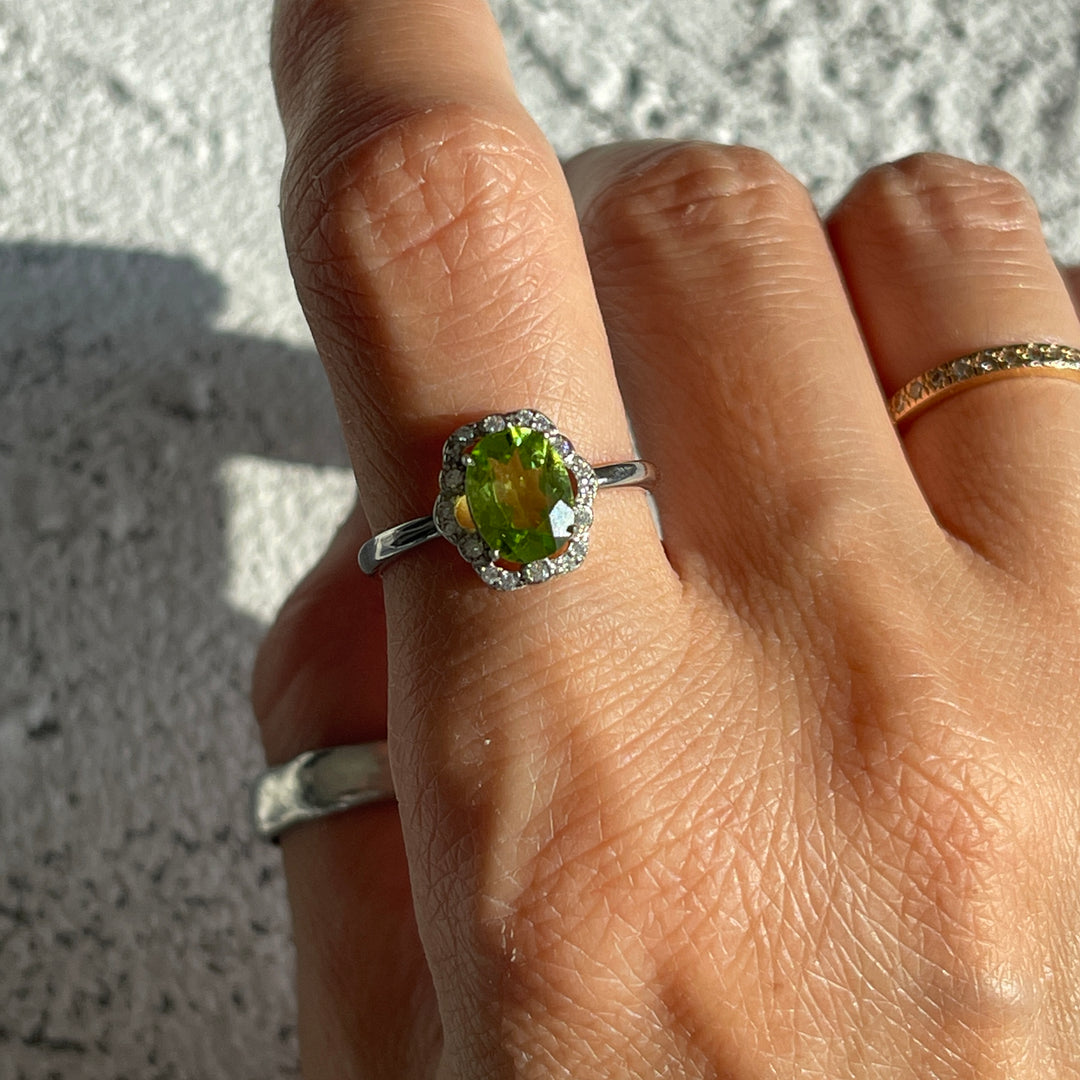 Adjustable Peridot Ring