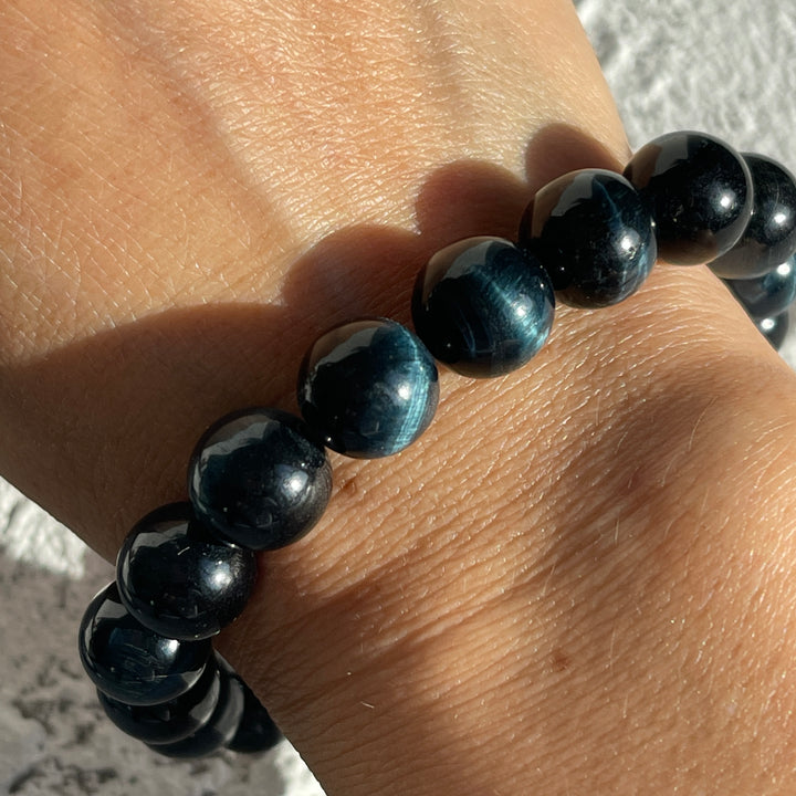 Blue Tiger's Eye beaded bracelet