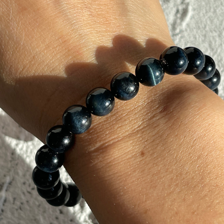 Blue Tiger's Eye beaded bracelet