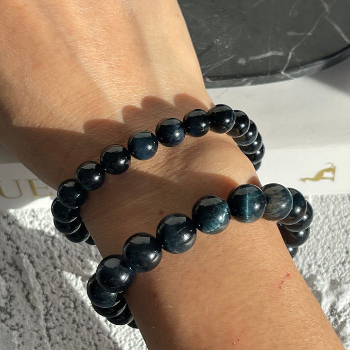 Blue Tiger's Eye beaded bracelet