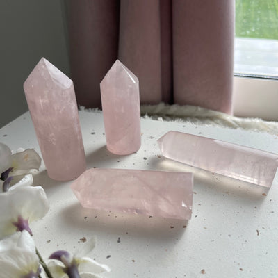 baby pink Rose quartz points
