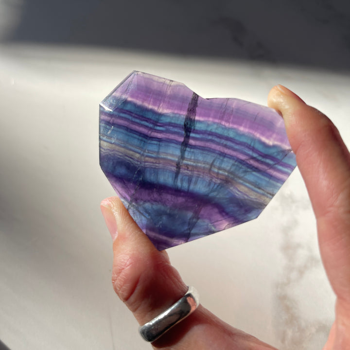 Faceted Fluorite Heart