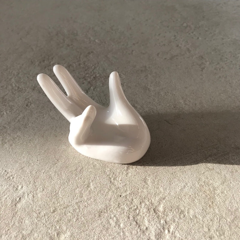 Ceramics hand crystal holder