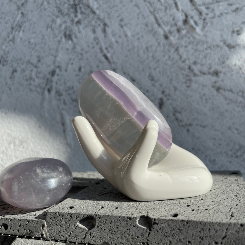 Lavender Fluorite Palm stone