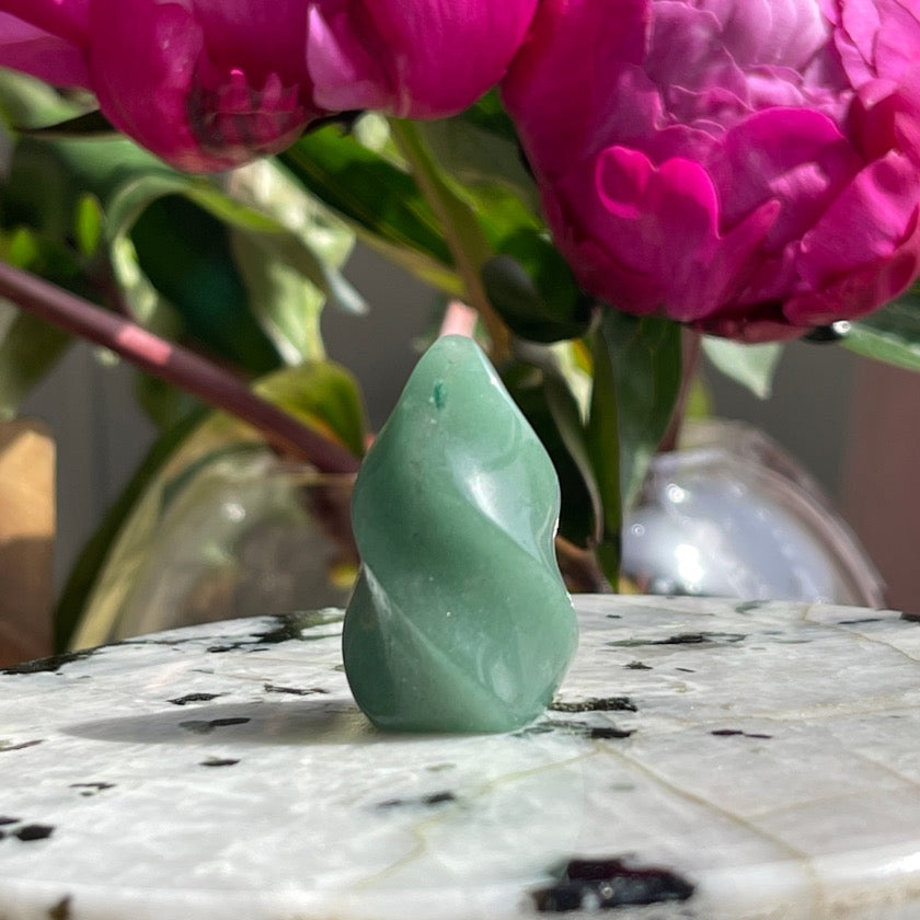 Green adventurine mini crystal flame