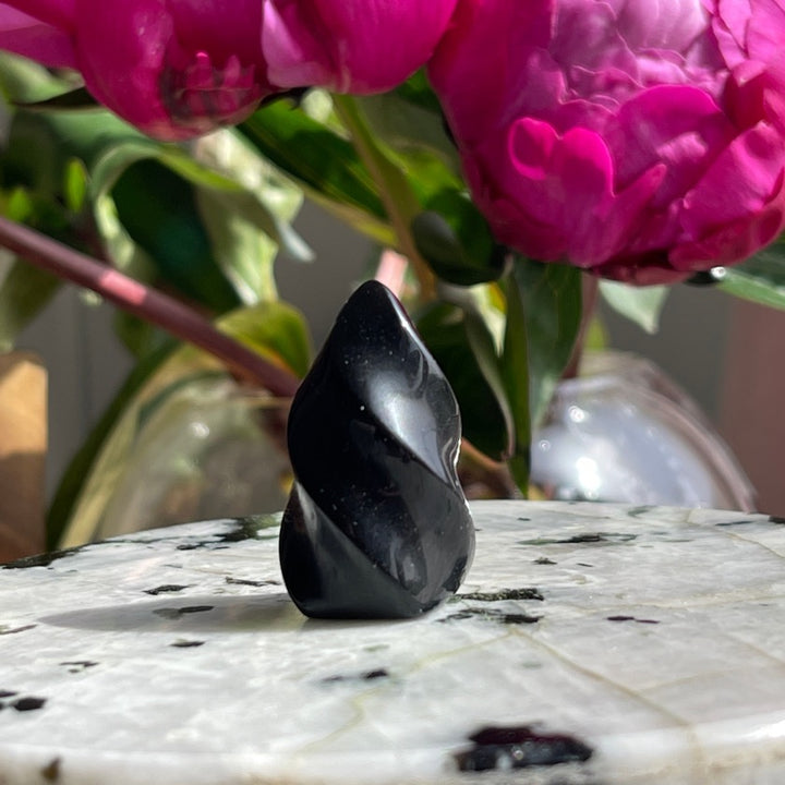 Black Obsidian mini crystal flame