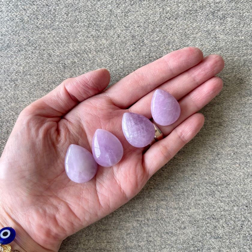 Kunzite teardrop cabochon