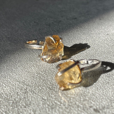 Gold plated natural citrine ring