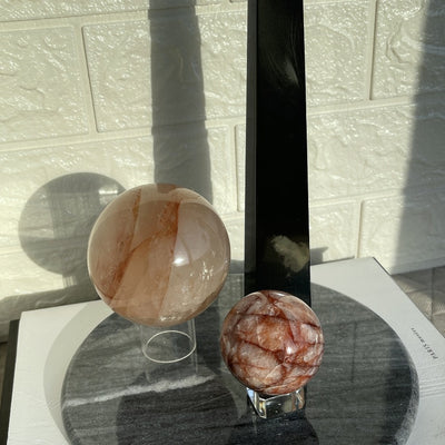 Red Fire quartz on stand