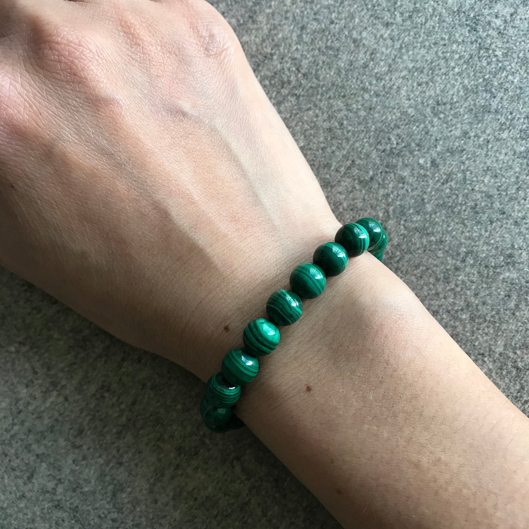 Malachite Round Beaded Bracelet