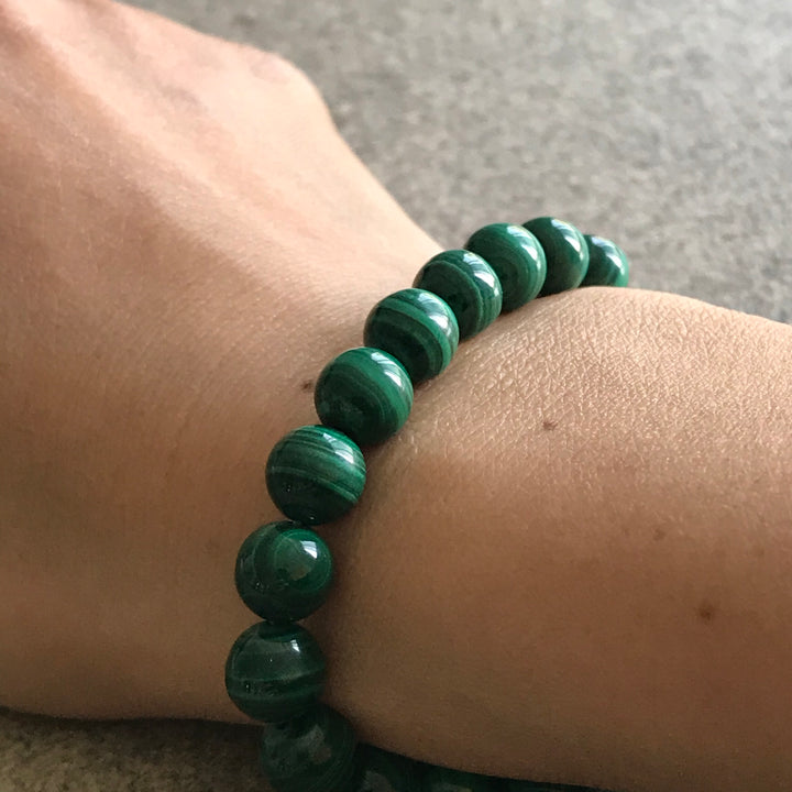 Malachite Round Beaded Bracelet