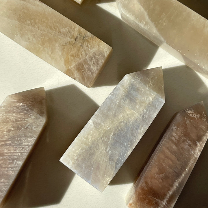 Cream Moonstone Obelisk Point