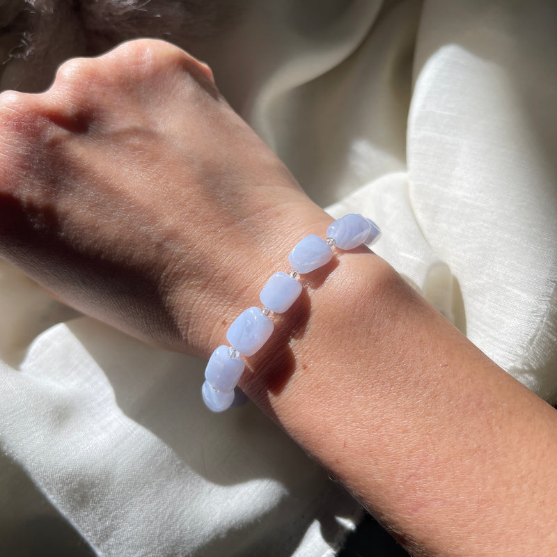 Blue Lace Agate Adjustable Bracelet