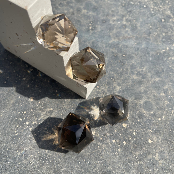 Smoky Quartz 60 sided polygon