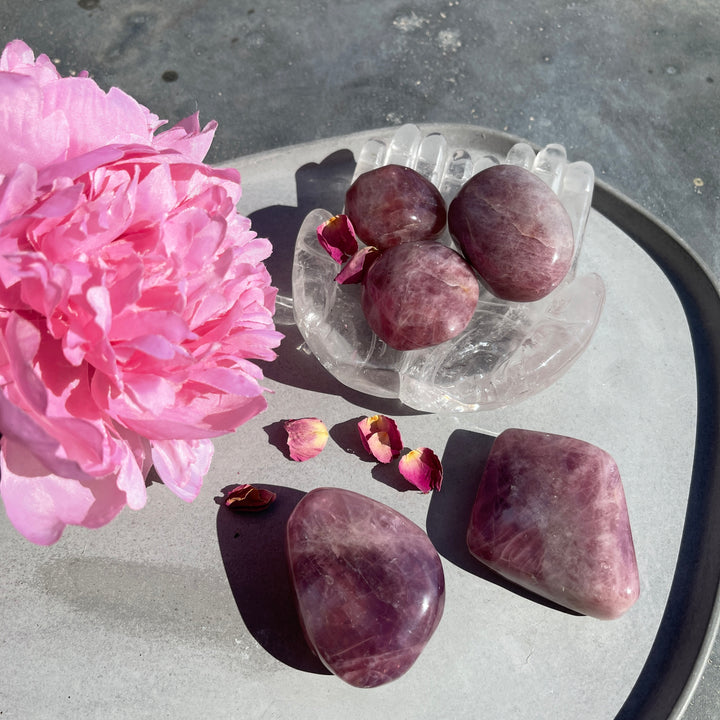 Purple Rose Quartz Palm Stone