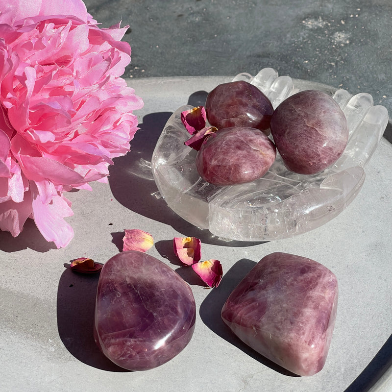 Purple Rose Quartz Palm Stone