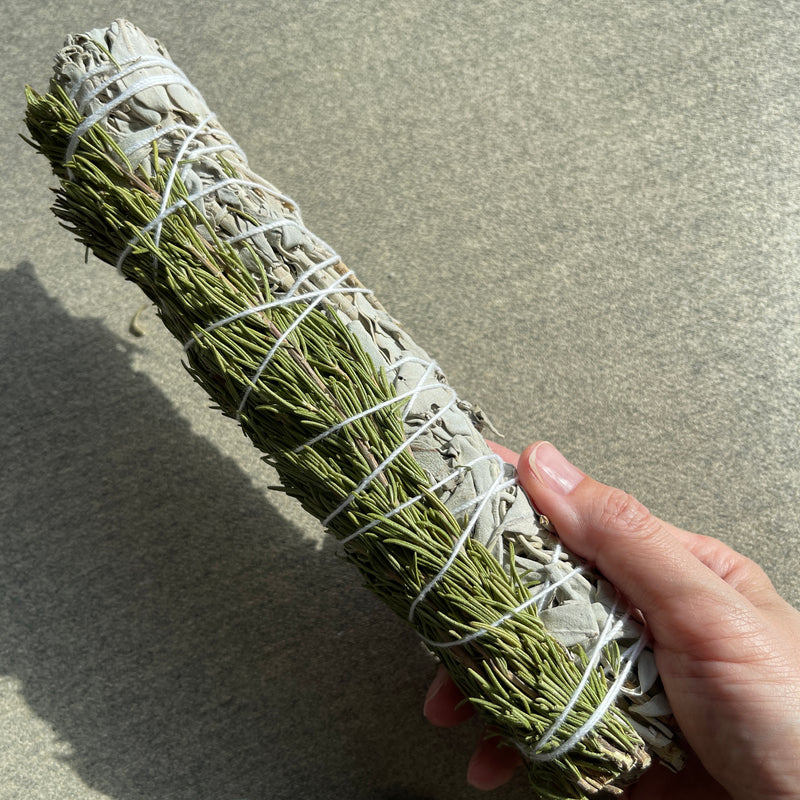 Sustainably harvested Sage + Rosemary Smudge Stick